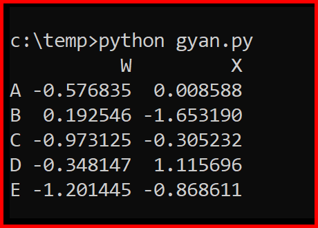 Picture showing the output of returning multiple columns from DataFrame in pandas